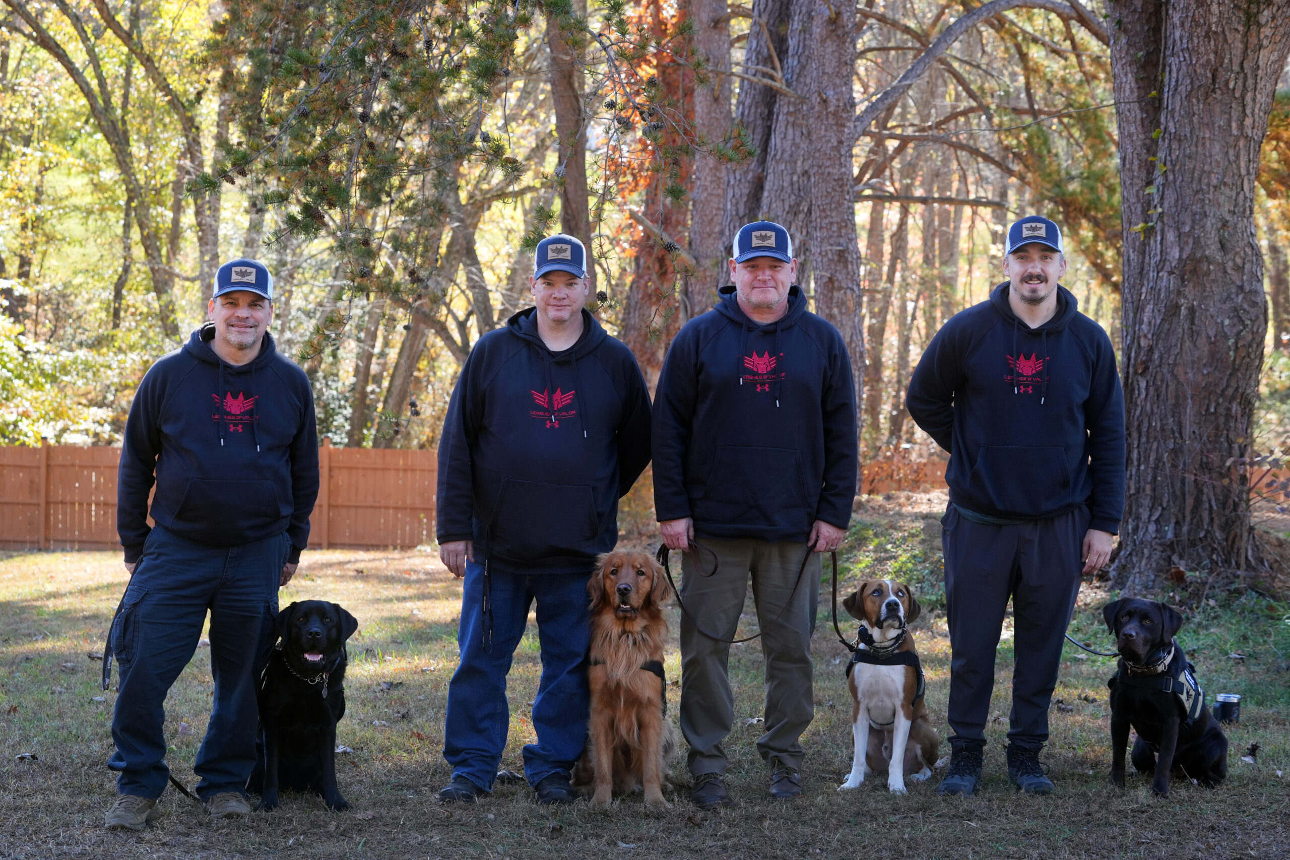 Featured image for “Leashes of Valor Celebrates Five New Veteran–Service Dog Teams at Graduation”